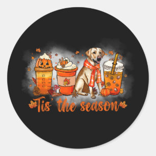 Sticker Rond C'Est La Saison Citrouille Spice Latte Golden Hall