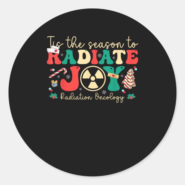 Sticker Rond C'Est La Saison De Joindre Radiation Oncologie Noë (Devant)