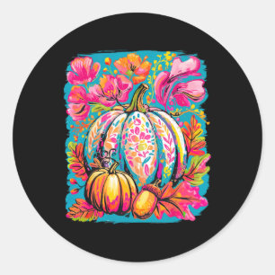 Sticker Rond C'est la saison de la citrouille d'automne de la c