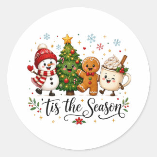 Sticker Rond C'est la saison de Noël