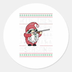 Sticker Rond C'Est La Saison Deer Gnome Reindeer Noël