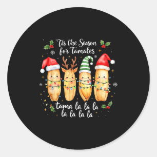 Sticker Rond C'est la saison des tamales de Noël mexicains Tama