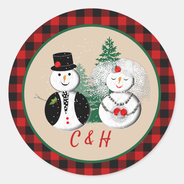 Sticker Rond C'Est La Saison D'Être Marié Hiver Mignonne (Devant)