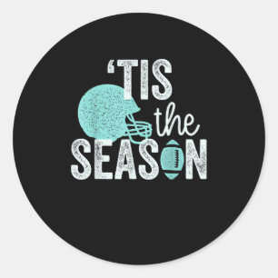 Sticker Rond C'est la saison famille de football j'aime le foot
