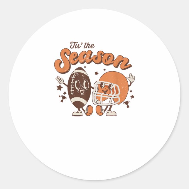 Sticker Rond C'Est La Saison Football Retro Halloween Creative  (Devant)