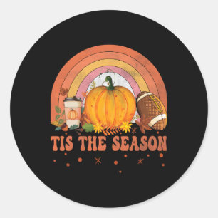 Sticker Rond C'Est La Saison Halloween Citrouille Coffee Footby