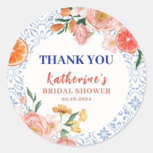 Sticker Rond C'est l'amore méditerranéen citrus Fête de mariage