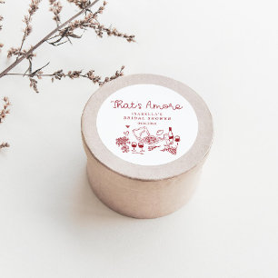 Sticker Rond C'est l'Amour Salle de Bain de Mariage Dessinée à 