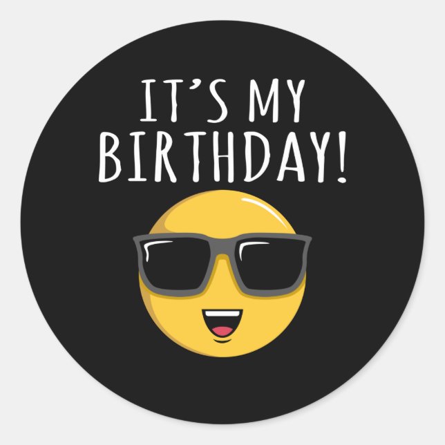 Sticker Rond C'est le mème de lunettes de soleil pour mon anniv (Devant)