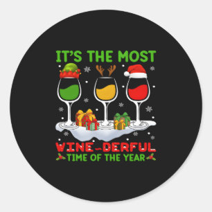 Sticker Rond C'Est Le Moment Le Plus Vin De L'Année
