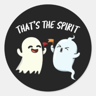 Sticker Rond C'est le Spirit Funny Ghost Pun Dark BG