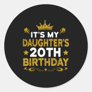 Sticker Rond C'est les 20 ans de ma fille Joyeux Anniversaire 2
