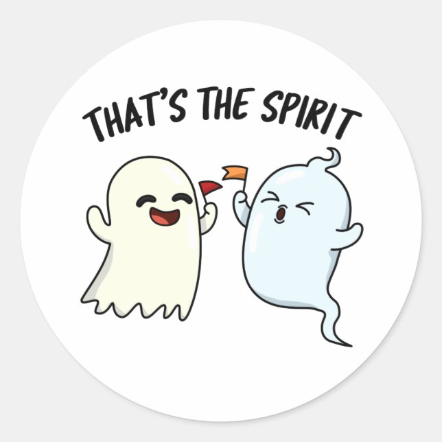 Sticker Rond C'est l'esprit drôle Halloween jeu de fantômes (Devant)