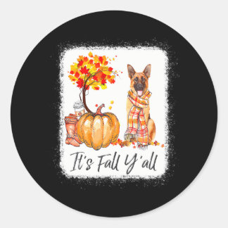 Sticker Rond C'est l'Halloween de berger allemand Fall Y'all