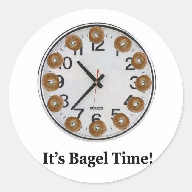 Sticker Rond C'est l'heure des Bagels ! (Devant)