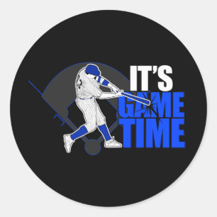 Sticker Rond C'est l'heure du jeu - Baseball