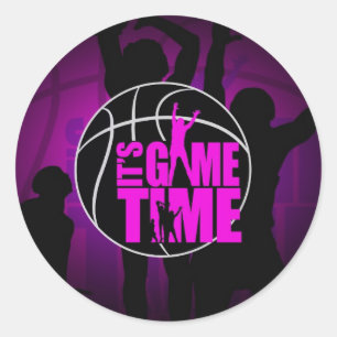 Sticker Rond C'est l'heure du jeu - Rose