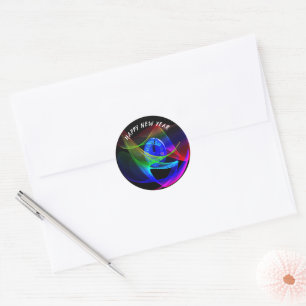 Sticker Rond C'est l'heure d'une fête de la Saint-Sylvestre