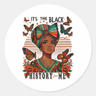 Sticker Rond C'est l'histoire des Noirs Une Africaine Ethnique 
