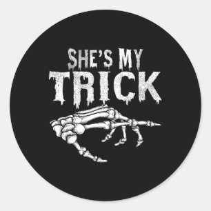 Sticker Rond C'est ma belle squelette jumelée à l'Halloween