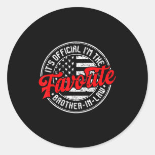 Sticker Rond C'est moi le beau-frère préféré drapeau américain