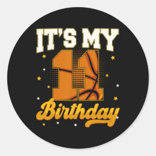Sticker Rond C'est mon 11e anniversaire Sketll Boy 11 ans Cadea