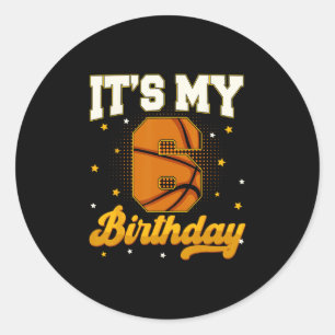 Sticker Rond C'est mon 6ème anniversaire Sketll Boy 6 ans Cadea