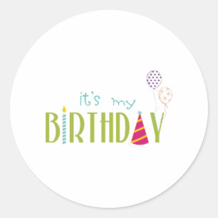 Sticker Rond C'est mon anniversaire