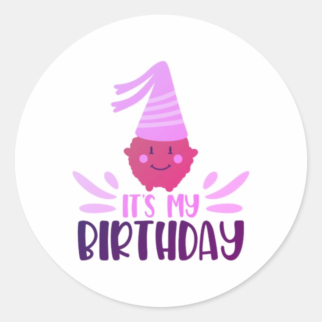 Sticker Rond c'est mon anniversaire (Devant)