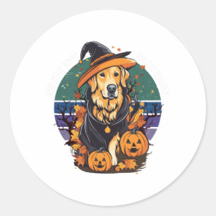 Sticker Rond C'est mon costume de papa chien effrayant Hallowee
