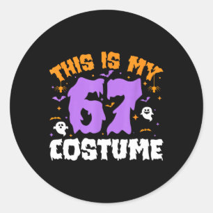 Sticker Rond C'est mon costume d'Halloween 67 Numéro 6 7 Mème S