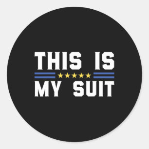 Sticker Rond C'est Mon Costume Drôle Drapeau Ukraine Zelensky D