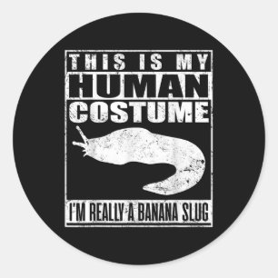 Sticker Rond C'Est Mon Costume Humain Je Suis Un Hallowee À Ban