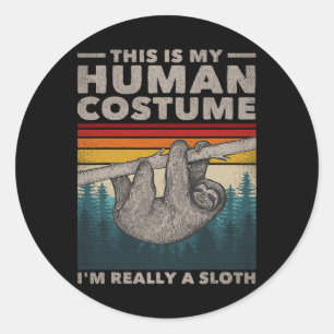 Sticker Rond C'est mon costume humain Je suis vraiment une mign