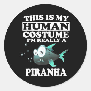 Sticker Rond C'est mon déguisement d'humain Je suis vraiment un