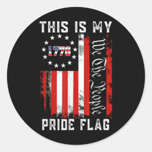 Sticker Rond C'Est Mon Drapeau De Fierté Usa American 4 juillet