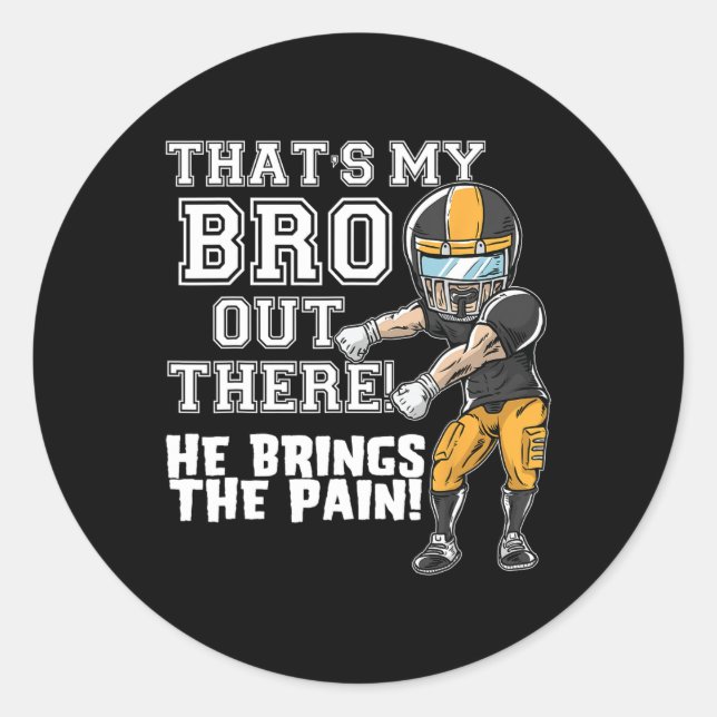 Sticker Rond C'est mon frère là-bas Football Jaune Frère Si (Devant)