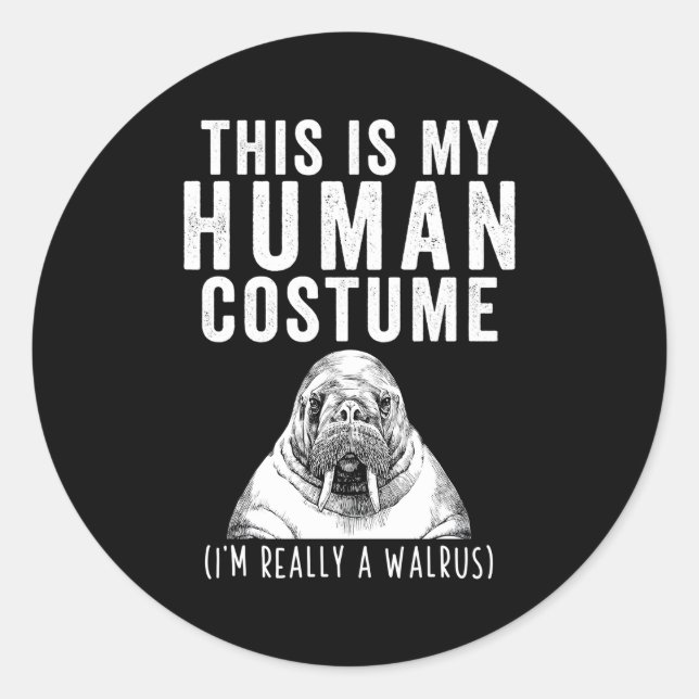 Sticker Rond C'Est Mon Hu Je Suis Vraiment Un Walrus (Devant)