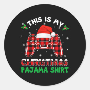 Sticker Rond C'Est Mon Jeu Vidéo De Jeu De Chemise De Noël