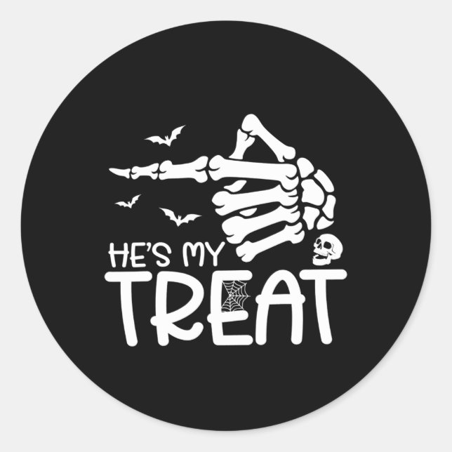 Sticker Rond C'est mon métier Elle est ma belle squelette Hallo (Devant)