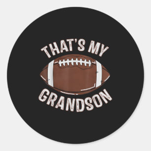 Sticker Rond C'est mon petit-fils football grand-mère grand-pèr