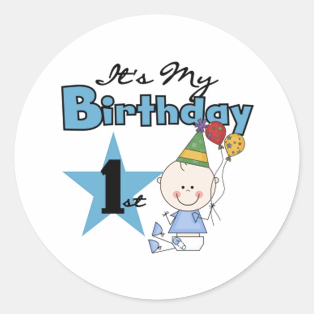 Sticker Rond C'est mon premier anniversaire (Devant)