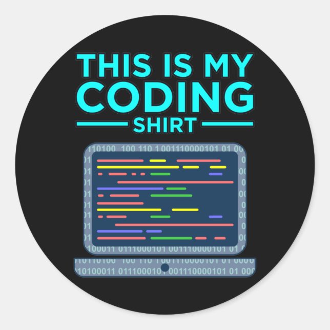 Sticker Rond C'Est Mon Programmeur De Programmation Informatiqu (Devant)