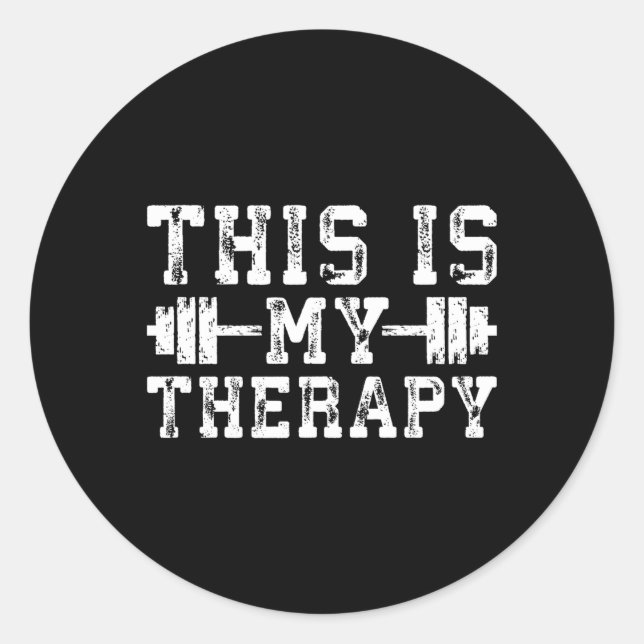 Sticker Rond C'Est Mon Thérapie Barbell Gym (Devant)