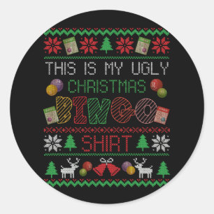 Sticker Rond C'Est Mon Vilain Jeu De Chemise De Noël Xma