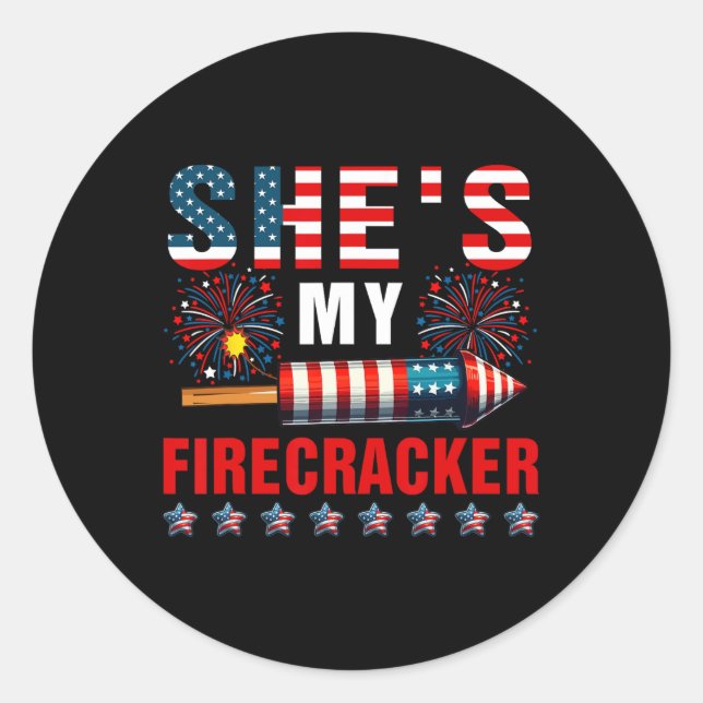 Sticker Rond C'est My Sparkler 4 juillet Fireworks Coûts d'amou (Devant)