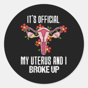 Sticker Rond C'Est Officiel Mon Uterus Et J'Ai Écrasé L'Hystéri
