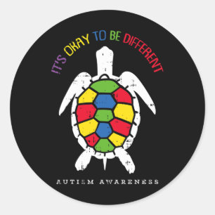 Sticker Rond C'est Okay D'être Différent Sensibilisation à l'Au
