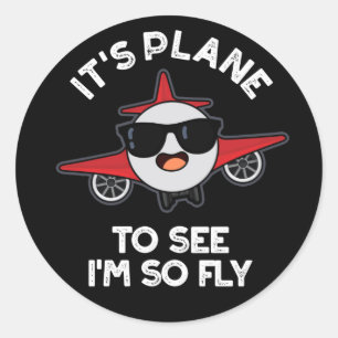 Sticker Rond C'est prévu de voir que je suis si volante avion P