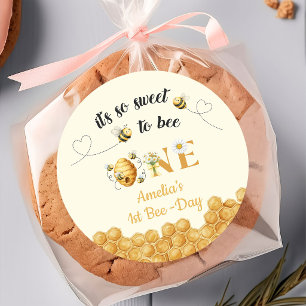 Sticker Rond C'est si doux d'être la 1re abeille pour un 1er an